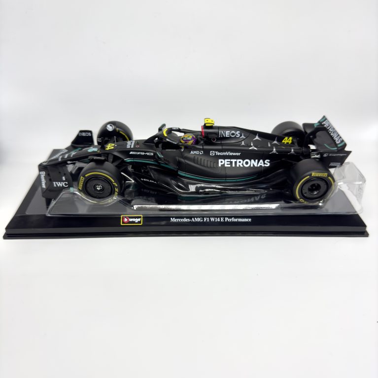 მერსედესის 2023 წლის ბოლიდი W14 & #44 ლუის ჰემილტონი 1:24 მასშტაბი ბურაგო